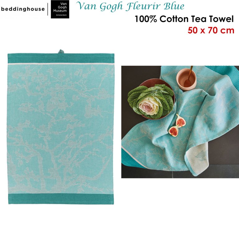 Bedding House Van Gogh Fleurier Blue Tea Towel