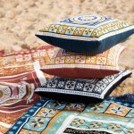 J Elliot Home Kasbah Luxury Filled Cushion 50 x 50cm Blue J Elliot Home Kasbah Luxury Filled Cushion 50 x 50cm Blue