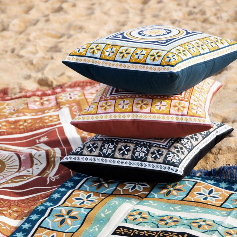 J Elliot Home Kasbah Luxury Filled Cushion 50 x 50cm Blue J Elliot Home Kasbah Luxury Filled Cushion 50 x 50cm Blue