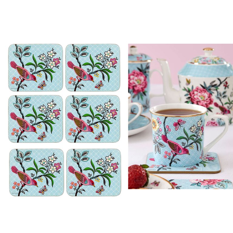 Set of 6 Jardin Peony Coasters 11×9.7×0.4cm
