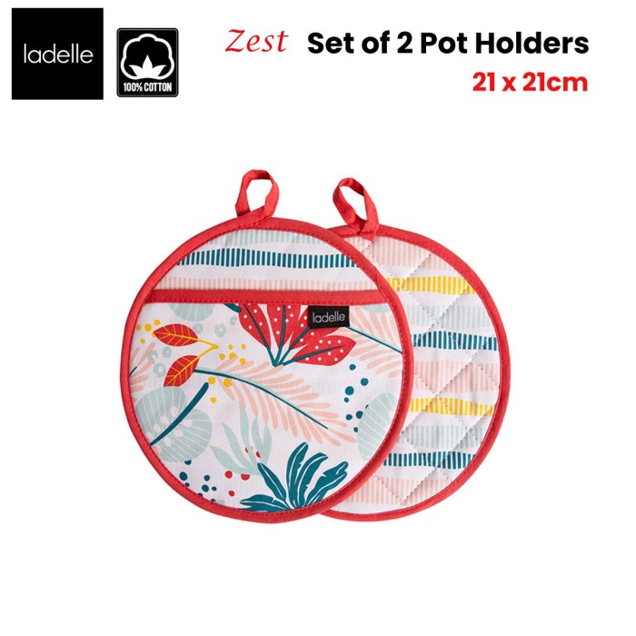 Ladelle Zest Set of 2 Pot Holders 21 x 21 cm Ladelle Zest Set of 2 Pot Holders 21 x 21 cm
