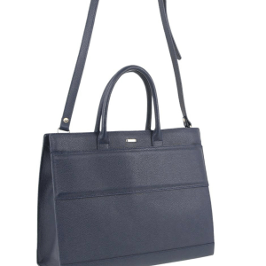 Morrissey Italian Structured Leather Tote Unisex Computer Bag Handbag – Navy Morrissey Italian Structured Leather Tote Unisex Computer Bag Handbag – Navy