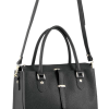 Morrissey Italian Womens Structured Leather Handbag Ladies Bag – Black