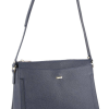 Morrissey Italian Structured Leather Cross Body Handbag Tote Bag – Navy