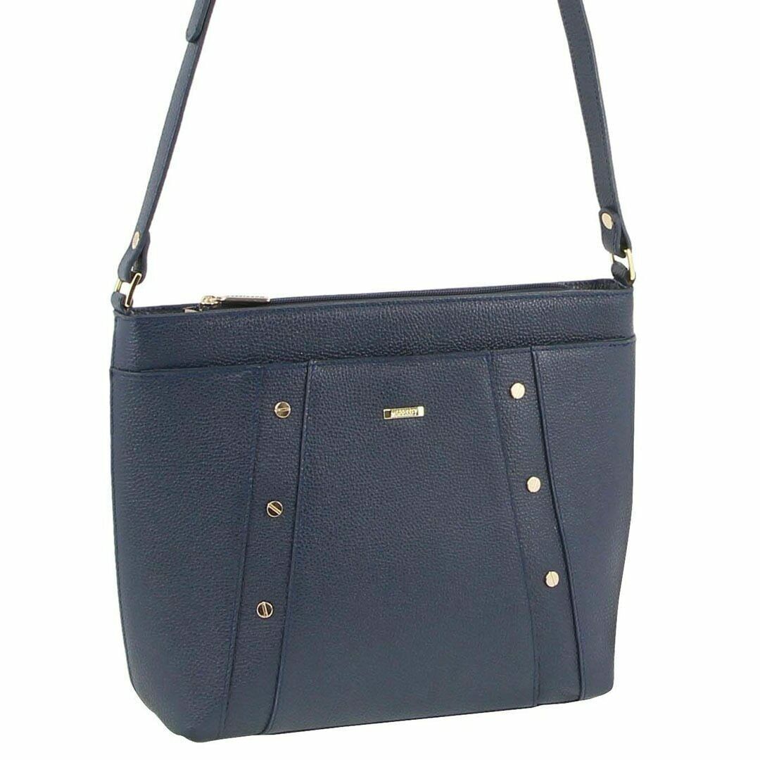 Morrissey Italian Womens Structured Leather Cross Body Handbag Bag Ladies – Navy