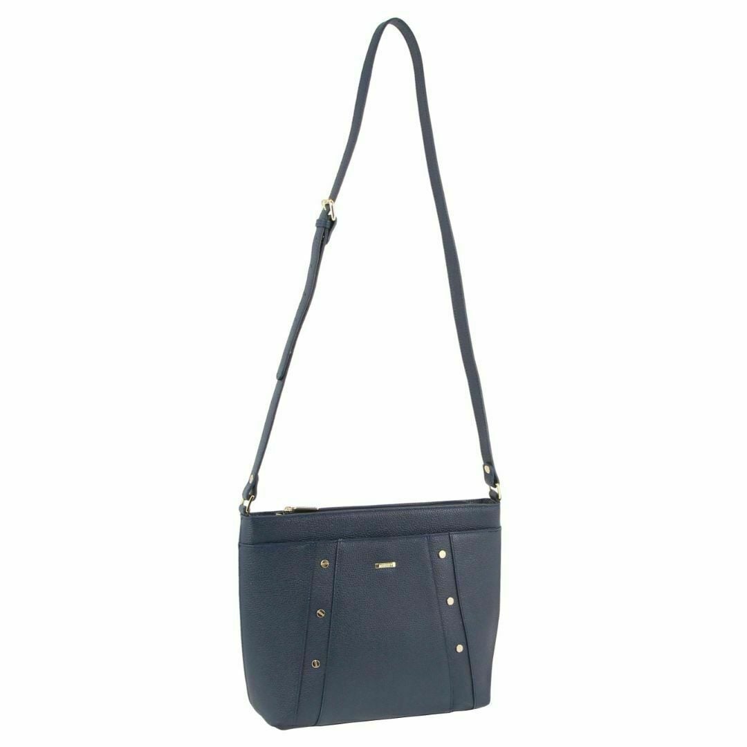 Morrissey Italian Womens Structured Leather Cross Body Handbag Bag Ladies – Navy