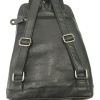 Milleni Womens Twin Zip Backpack Nappa Italian Leather Travel Bag – Black