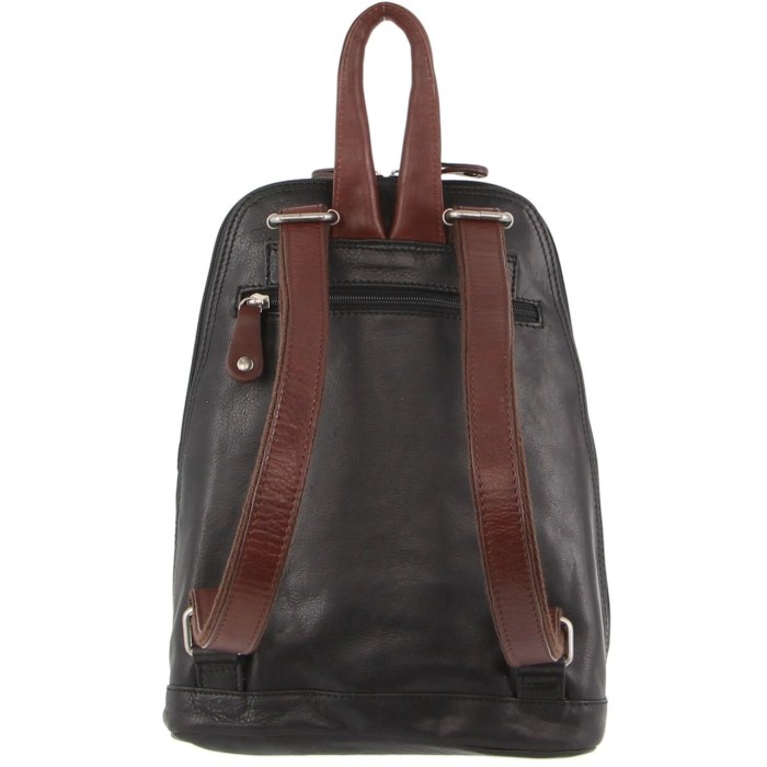Milleni Womens Bag Italian Leather Soft Nappa Leather Backpack Travel – Black/Chestnut Milleni Womens Bag Italian Leather Soft Nappa Leather Backpack Travel – Black/Chestnut