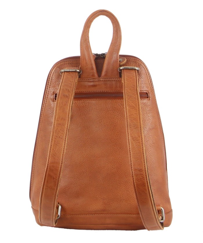Milleni Genuine Italian Leather Soft Nappa Leather Backpack Bag Travel – Cognac