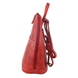 Milleni Genuine Italian Leather Soft Leather Backpack Travel Bag – Red