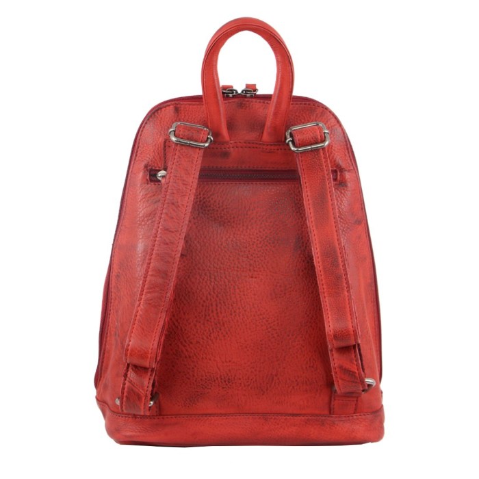 Milleni Genuine Italian Leather Soft Leather Backpack Travel Bag – Red