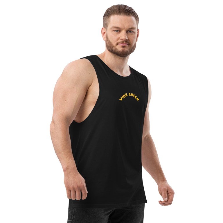 Men’s VIBE CHECK drop arm tank top