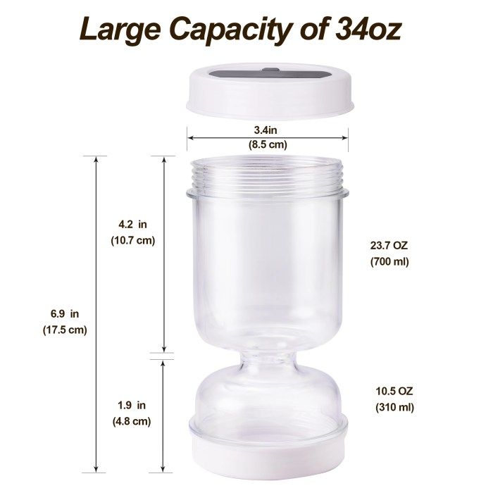Olive & Pickle Strainer Jar | Hourglass Airtight Storage Container