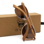 Oi Wood Sunglasses Pilot Sun Glasses Polarized Eyewear Blue Uv400 Lens