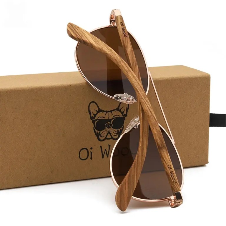 Oi Wood Sunglasses Pilot Sun Glasses Polarized Eyewear Blue Uv400 Lens