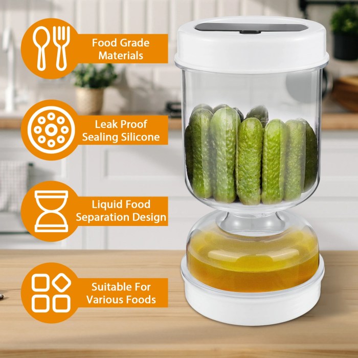 Pickle Jar with Forks | Dry & Wet Dispenser | Olives & Cucumber Separator Tool Pickle Jar with Forks | Dry & Wet Dispenser | Olives & Cucumber Separator Tool