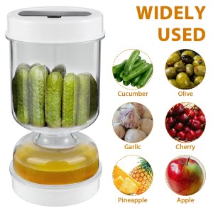 Airtight Flip Pickle Jar Container | Wet & Dry Separation Jar with Fork | Leakproof Olive Storage Airtight Flip Pickle Jar Container | Wet & Dry Separation Jar with Fork | Leakproof Olive Storage