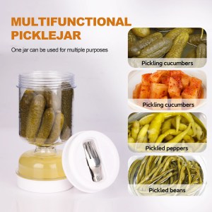 Pickles & Olives Hourglass Jar | Dry & Wet Dispenser with Forks | Juice Separator Pickles & Olives Hourglass Jar | Dry & Wet Dispenser with Forks | Juice Separator