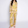 Lemon Print Button-Up Loungewear Set – Long Sleeve Top & Pants Pajama Set Lemon Print Button-Up Loungewear Set – Long Sleeve Top & Pants Pajama Set