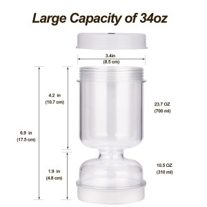 Pickles & Olives Hourglass Jar | Dry & Wet Dispenser with Forks | Juice Separator Pickles & Olives Hourglass Jar | Dry & Wet Dispenser with Forks | Juice Separator