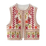 Women’s Floral Embroidered Boho Waistcoat Women’s Floral Embroidered Boho Waistcoat