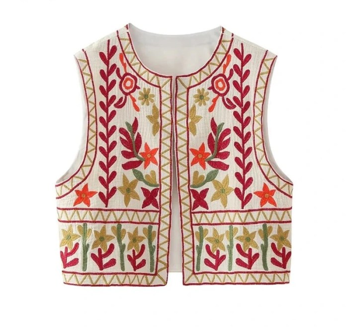Women’s Floral Embroidered Boho Waistcoat