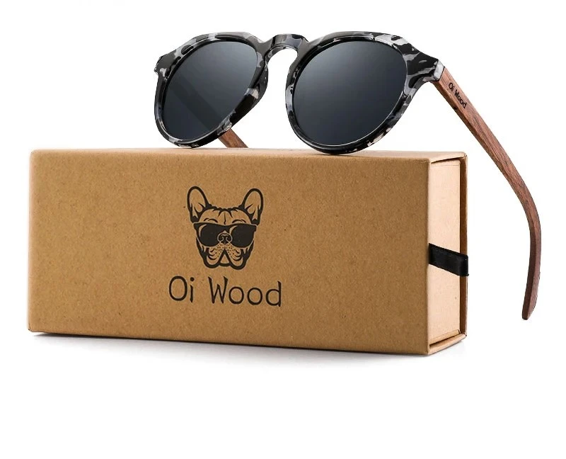Oi Wood Sunglasses Walnut Wood Round Eyeglasses