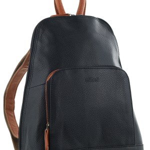 Milleni Genuine Italian Leather Soft Nappa Leather Backpack Bag Travel – Black/Cognac Milleni Genuine Italian Leather Soft Nappa Leather Backpack Bag Travel – Black/Cognac