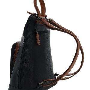 Milleni Genuine Italian Leather Soft Nappa Leather Backpack Bag Travel – Black/Cognac Milleni Genuine Italian Leather Soft Nappa Leather Backpack Bag Travel – Black/Cognac