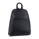 Milleni Womens Twin Zip Backpack Nappa Italian Leather Travel Bag – Navy