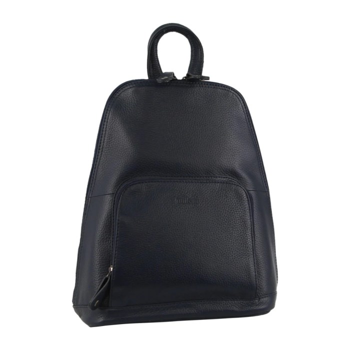 Milleni Womens Twin Zip Backpack Nappa Italian Leather Travel Bag – Navy Milleni Womens Twin Zip Backpack Nappa Italian Leather Travel Bag – Navy