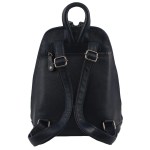 Milleni Womens Twin Zip Backpack Nappa Italian Leather Travel Bag – Navy