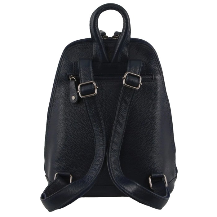 Milleni Womens Twin Zip Backpack Nappa Italian Leather Travel Bag – Navy Milleni Womens Twin Zip Backpack Nappa Italian Leather Travel Bag – Navy