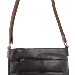 Milleni Womens Italian Leather Bag Soft Nappa Leather Cross-Body Travel – Black/Chestnut