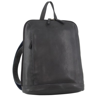 Milleni Ladies Nappa Leather Bag Twin Zip Backpack w/ Zipped Pocket Milleni Ladies Nappa Leather Bag Twin Zip Backpack w/ Zipped Pocket