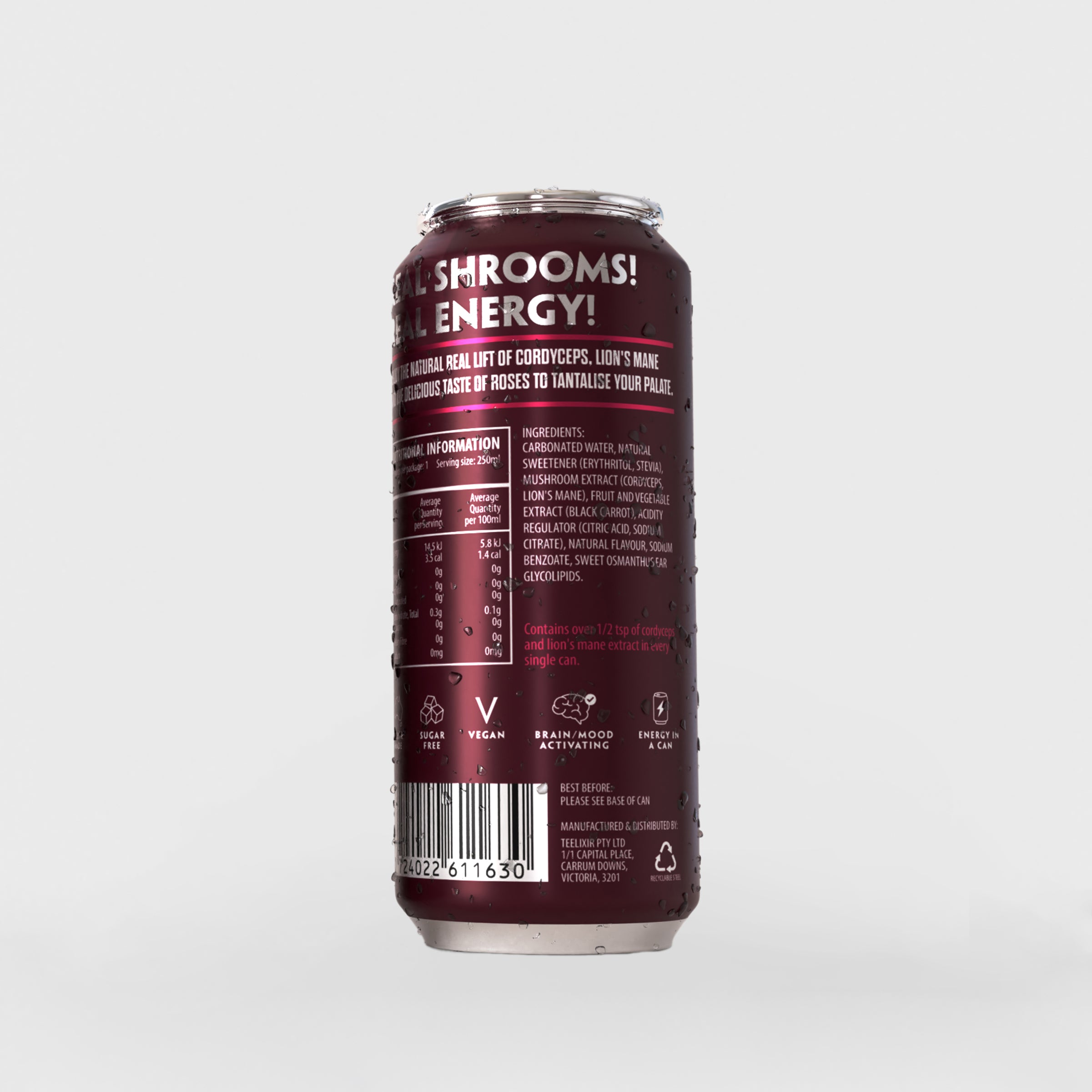 TLXR Sparkling Mushroom Elixir – Rose – Pack of 12