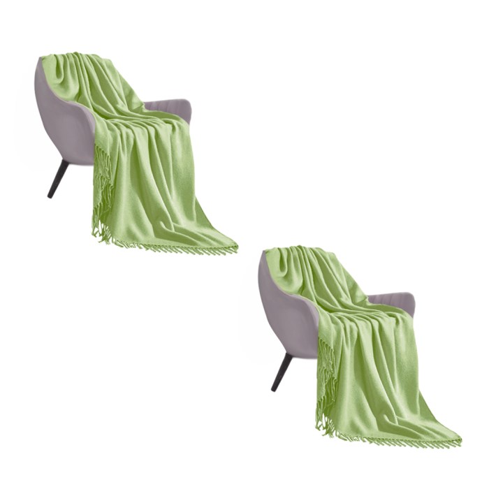 SOGA 2X Green Acrylic Knitted Throw Blanket Solid Fringed Warm Cozy Woven Cover Couch Bed Sofa Home Decor SOGA 2X Green Acrylic Knitted Throw Blanket