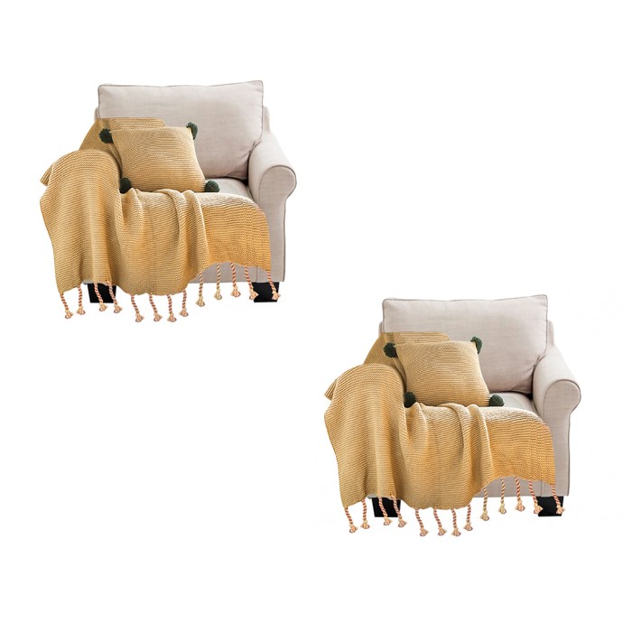 SOGA 2X Coffee Tassel Fringe Knitting