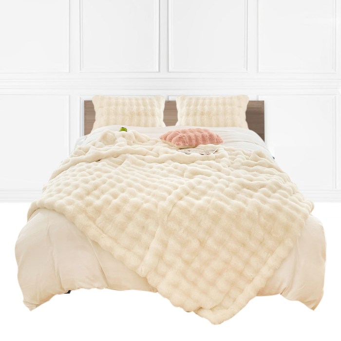 SOGA 200cm Creamy White Fur Fuzzy Super Soft and Cozy Fluffy Throw Blanket SOGA 200cm Creamy White Fur Fuzzy Super Soft Fluffy Throw Blanket