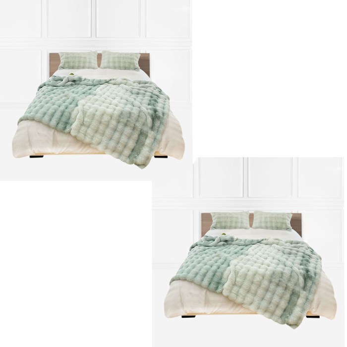 SOGA 2X 200cm Light Green Fuzzy Super Soft and Cozy Fluffy Throw Blanket SOGA 2X 200cm Light Green Fuzzy Super Blanket