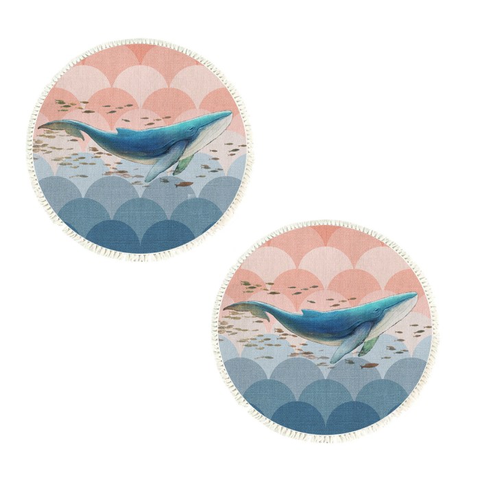 SOGA 2X 120cm Round Tassels Shark Print Area Rugs, Home Decor SOGA 2X 120cm Round Tassels Shark Print Area Rugs, Home Decor