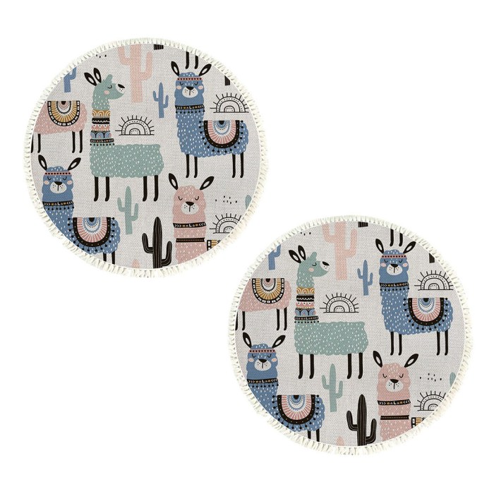 SOGA 2X 120cm Non-Slip Round Area Rugs for Living Room