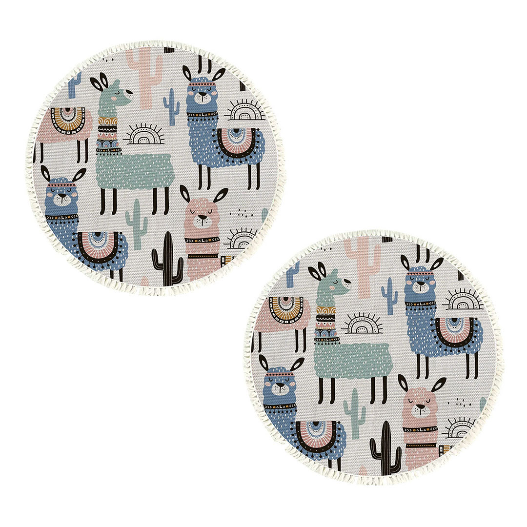 SOGA 2X 120cm Non-Slip Round Area Rugs for Living Room