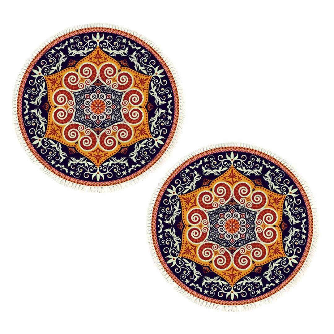SOGA 2X 90cm Round Mandala Ethnic Style Round Carpet