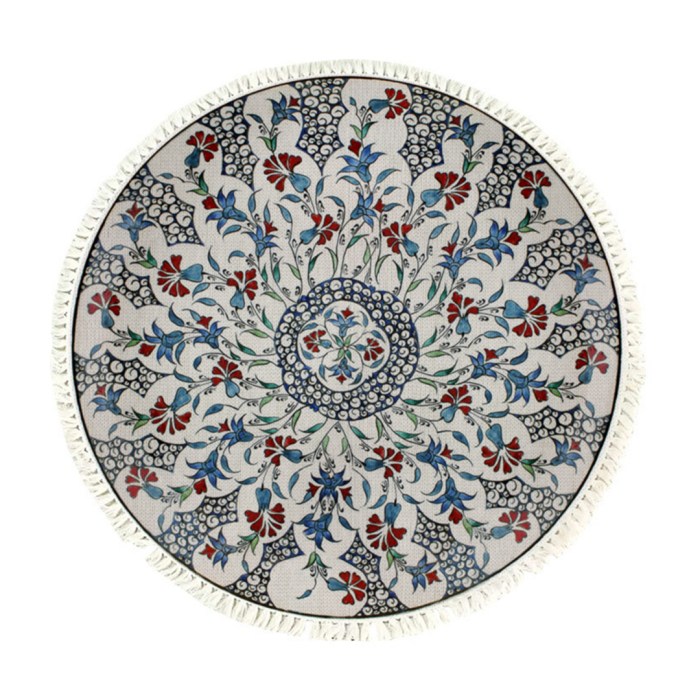 SOGA 120cm Mandala Round Area Thick Anti-slip Doormat