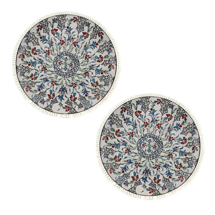 SOGA 2X 120cm Mandala Round Area Thick Anti-slip Doormat
