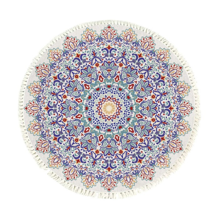 SOGA 120cm Mandala Round Area Thick Anti-slip Doormat, Home Decor SOGA 120cm Mandala Round Area Thick Anti-slip Doormat, Home Decor