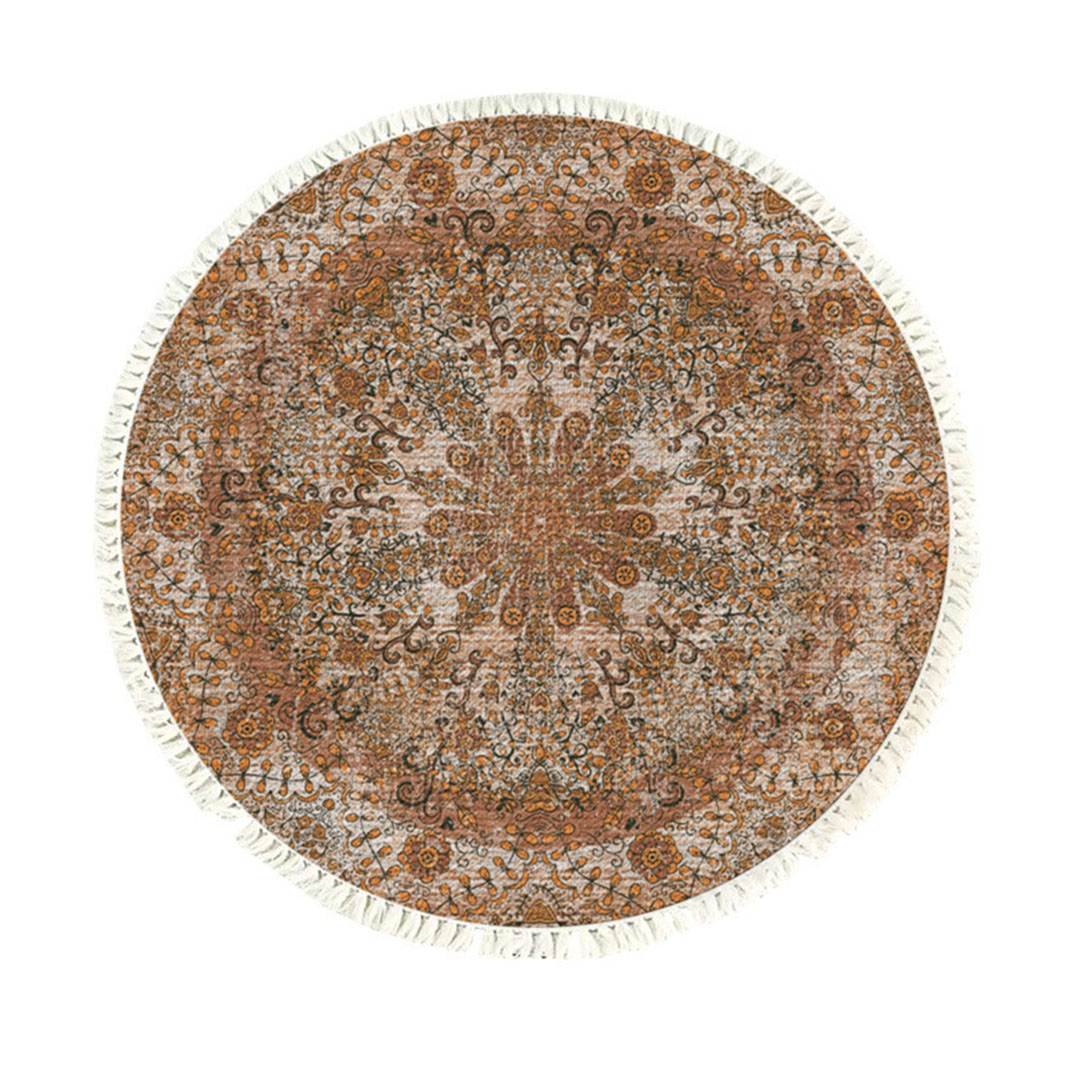 SOGA 120cm Mandala Pattern Circle Area Rugs for Living Room Lounge, Anti-slip Doormat, Home Decor SOGA 120cm Mandala Pattern Circle Area Rugs for Living Room