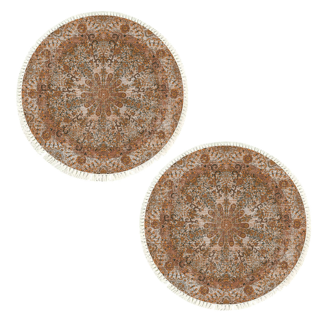 SOGA 2X 120cm Mandala Pattern Circle Area Rugs for Living Room Lounge, Anti-slip Doormat, Home Decor SOGA 2X 120cm Mandala Pattern Circle Area Rugs for Living Room
