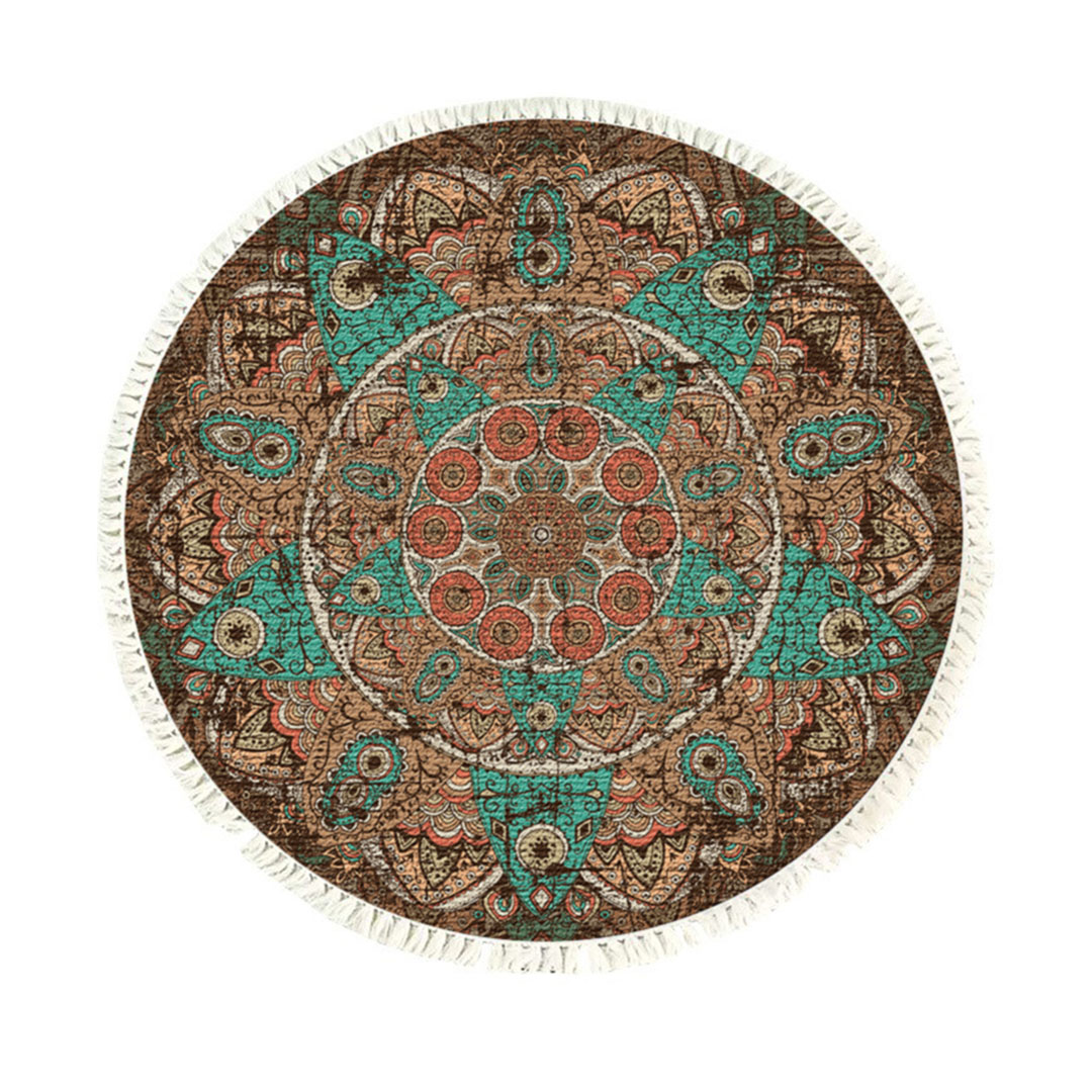 SOGA 90cm Mandala Round Area Thick Anti-slip Doormat, Home Decor SOGA 90cm Mandala Round Area Thick Anti-slip Doormat